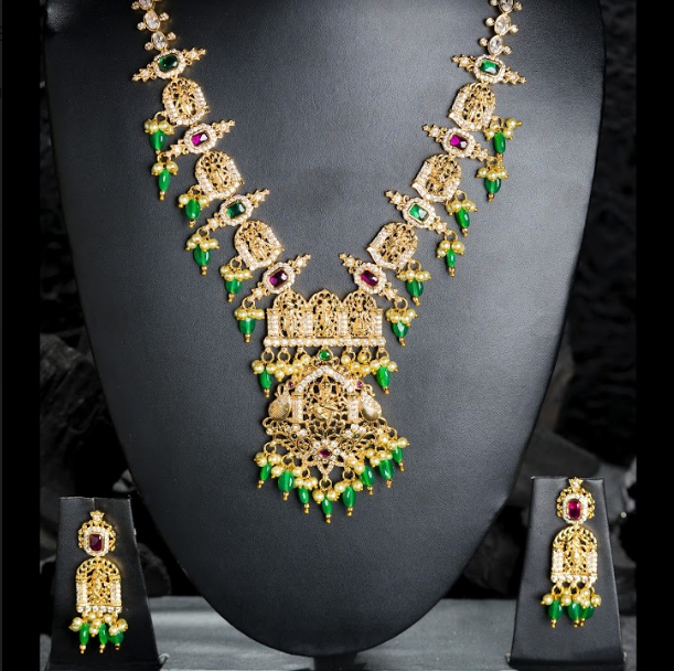 Women's Trimurthi Necklace Set Gold Plated  - Alankara