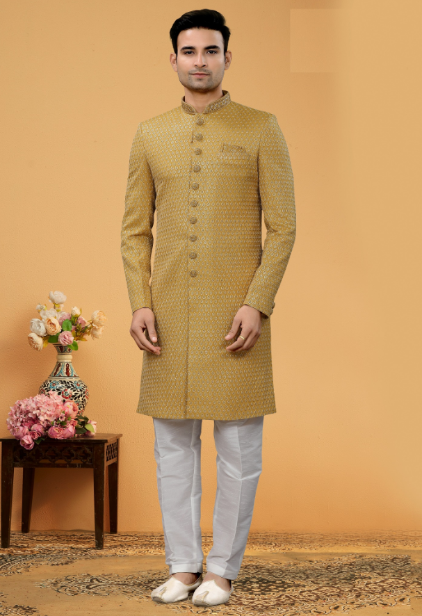 Men's Yellow Indo-Western Collection - Dwija Fashion Men