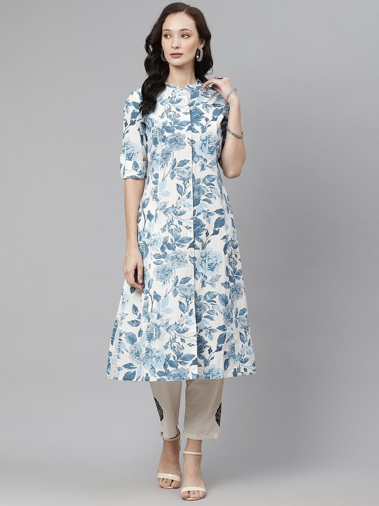 Women's Floral Print Cotton Kurta