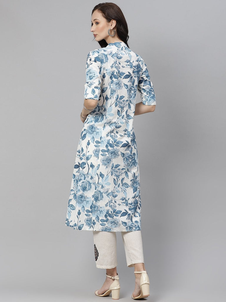 Women's Floral Print Cotton Kurta