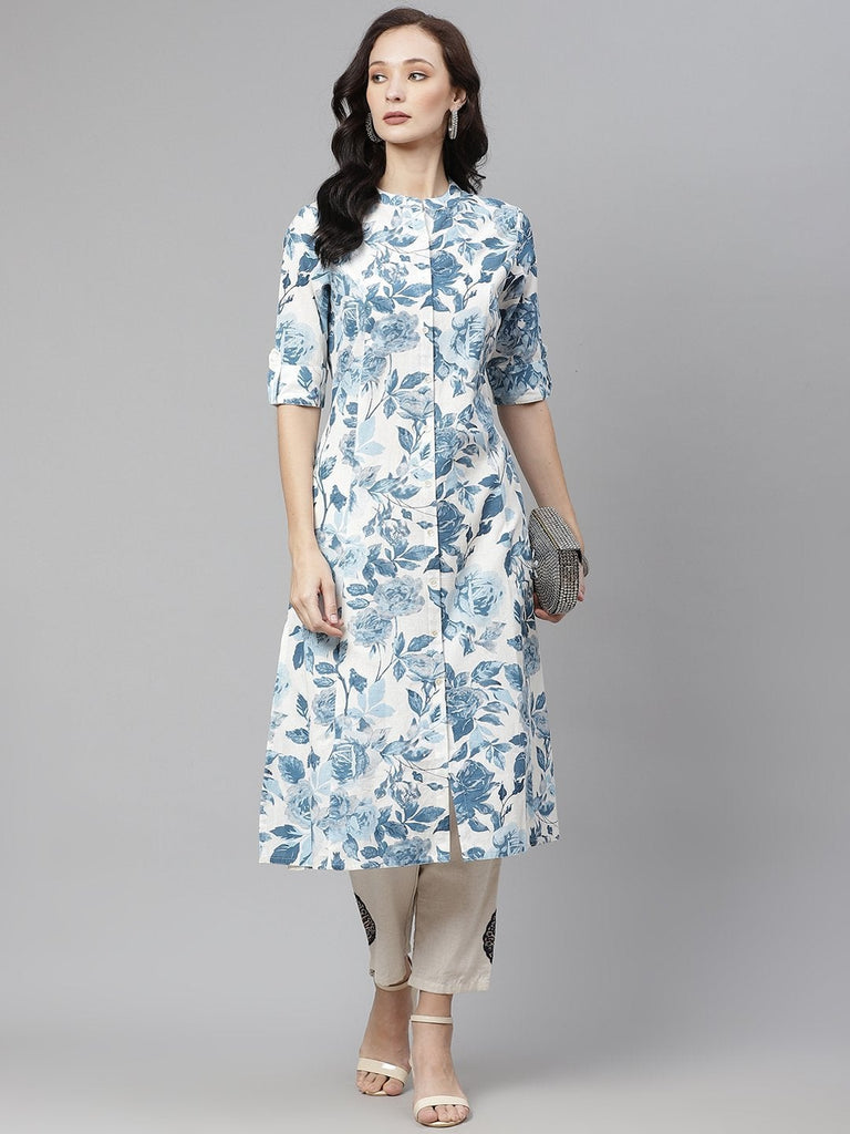 Women's Floral Print Cotton Kurta