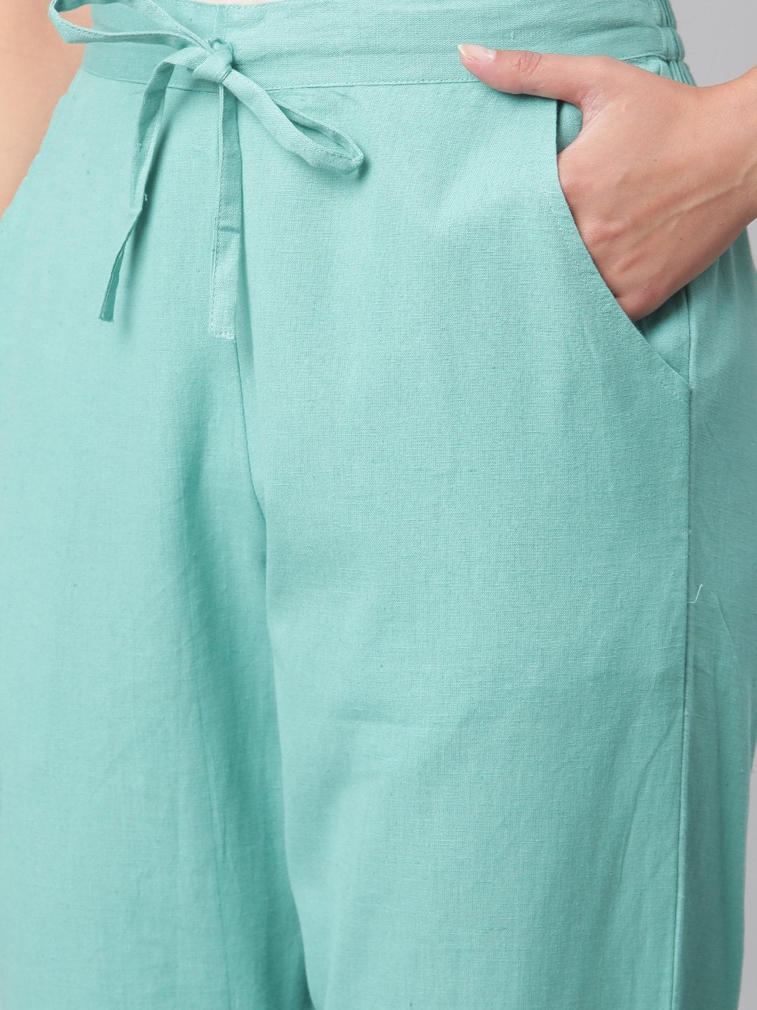 Women's Turquoise Green Rayon Kaftan Pant Set - Noz2Toz