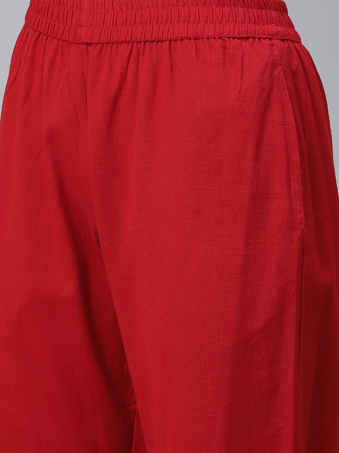 Women's Red Rayon Floral Kaftan Pant Set - Wahenoor