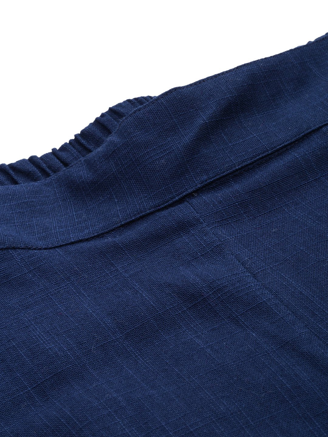 Women's Blue Cotton Trouser - Divena