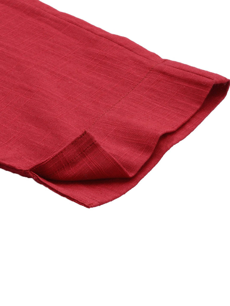 Women's Maroon Cotton Trouser