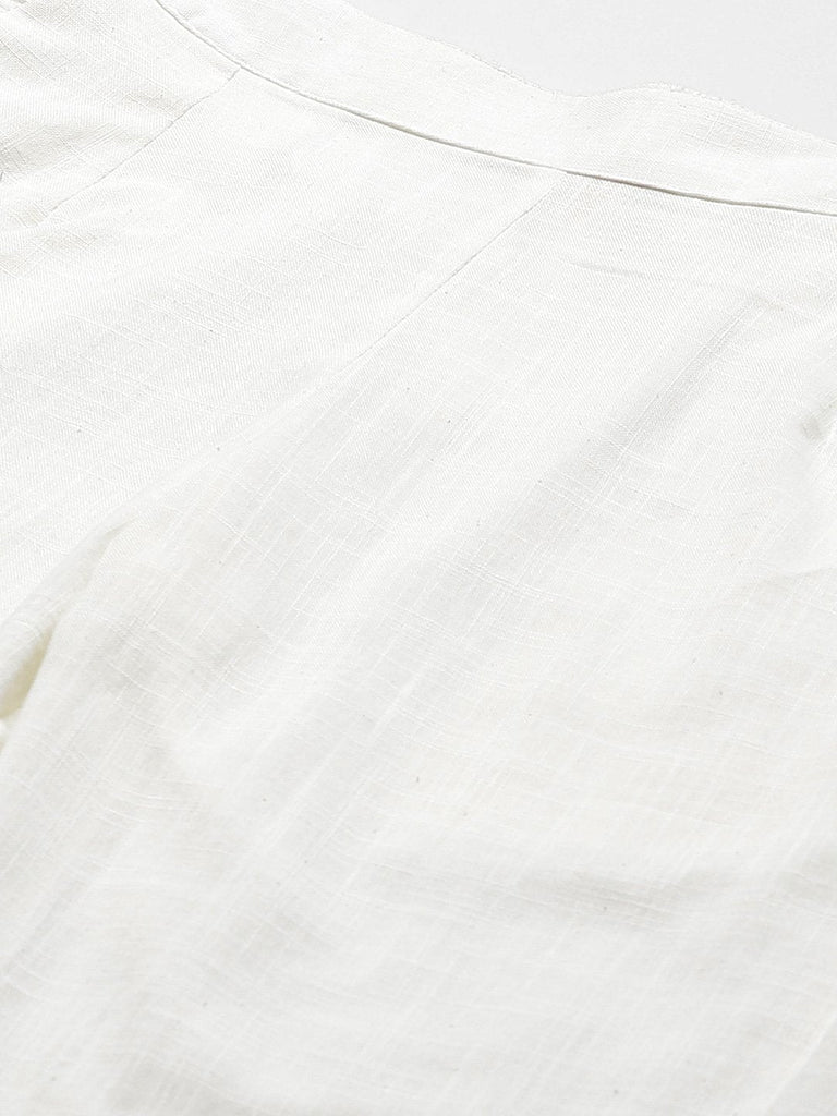 Women's Off White Cotton Trouser