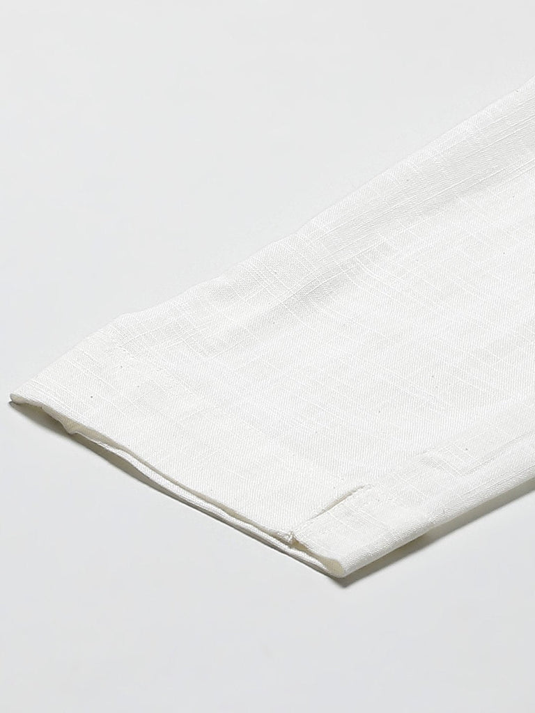 Women's Off White Cotton Trouser