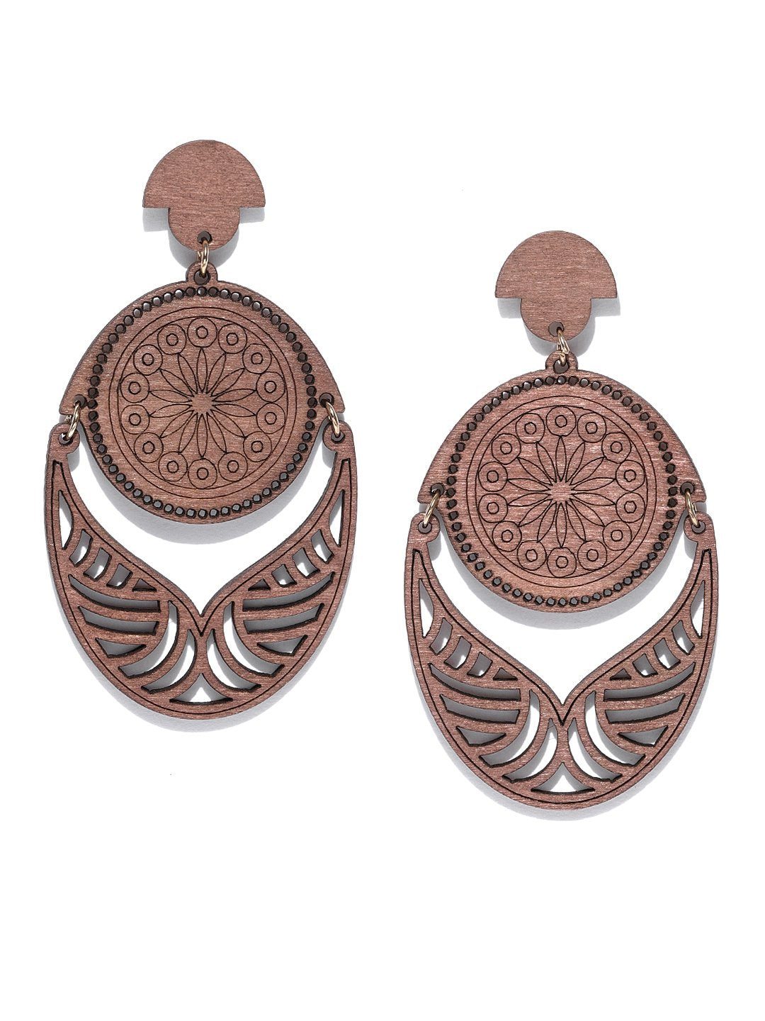 Women's Dangler Wooden Earrings For Girls And Wome - Priyaasi