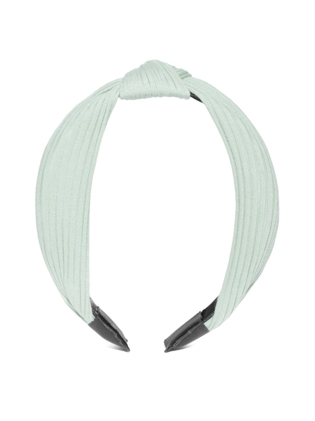 Women's Cross Knot Design Sea Green Colour Hairband - Priyaasi
