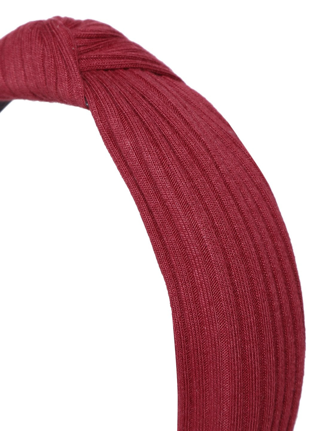Women's Cross Knot Design Maroon Colour Hairband - Priyaasi
