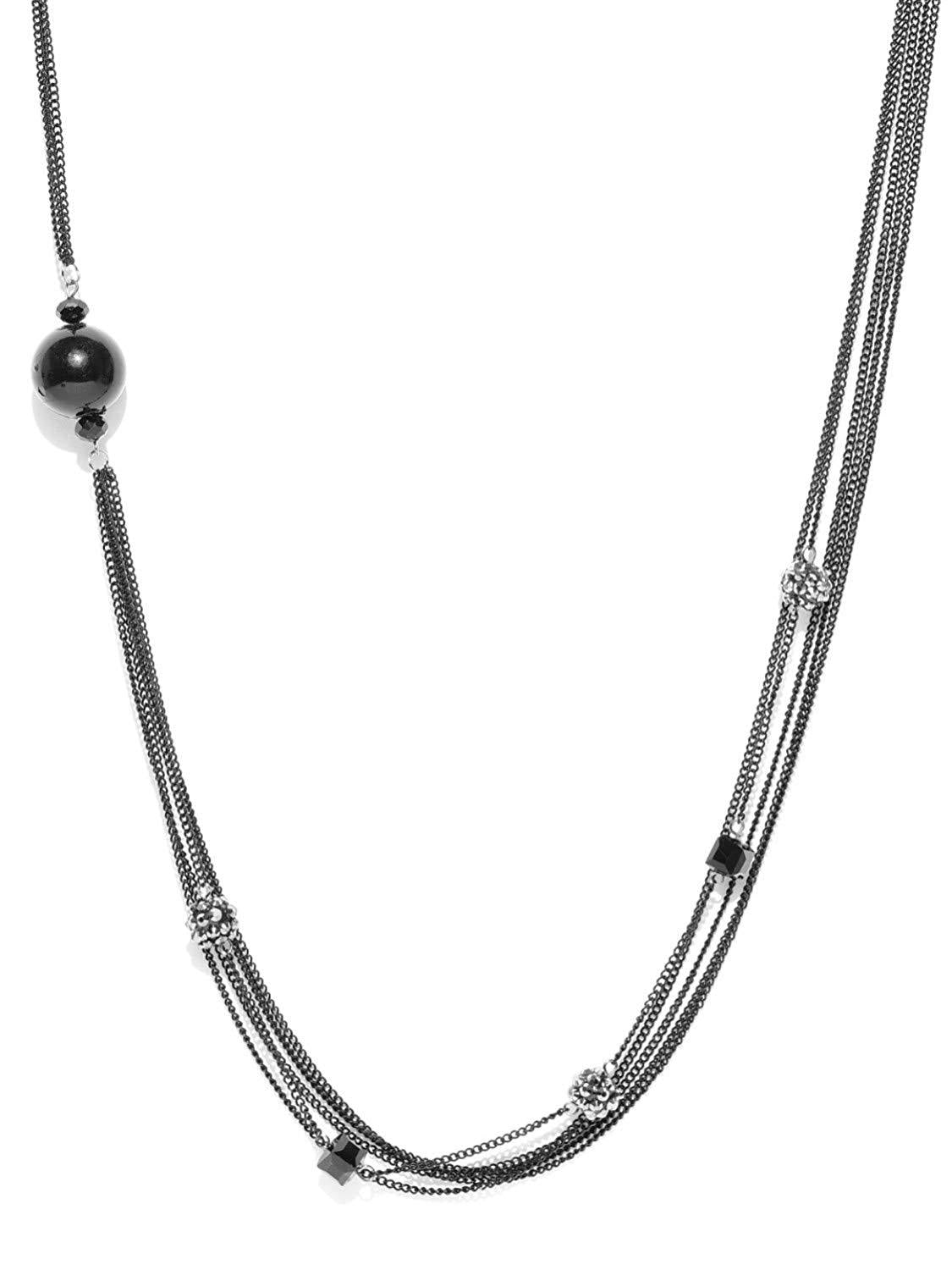 Women's  Black Beaded Necklace - Priyaasi