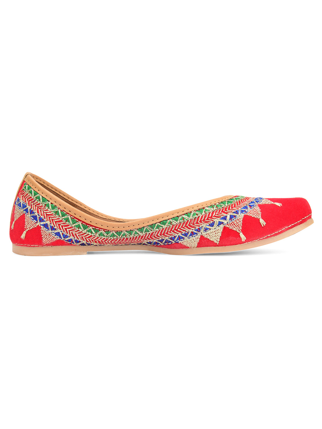 Women's Red Crown  Indian Ethnic Comfort Footwear - Desi Colour