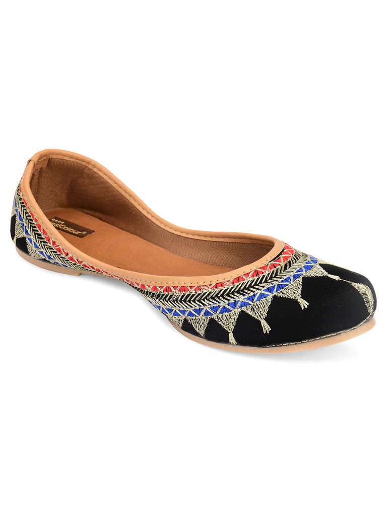Women's Black Crown  Indian Ethnic Comfort Footwear