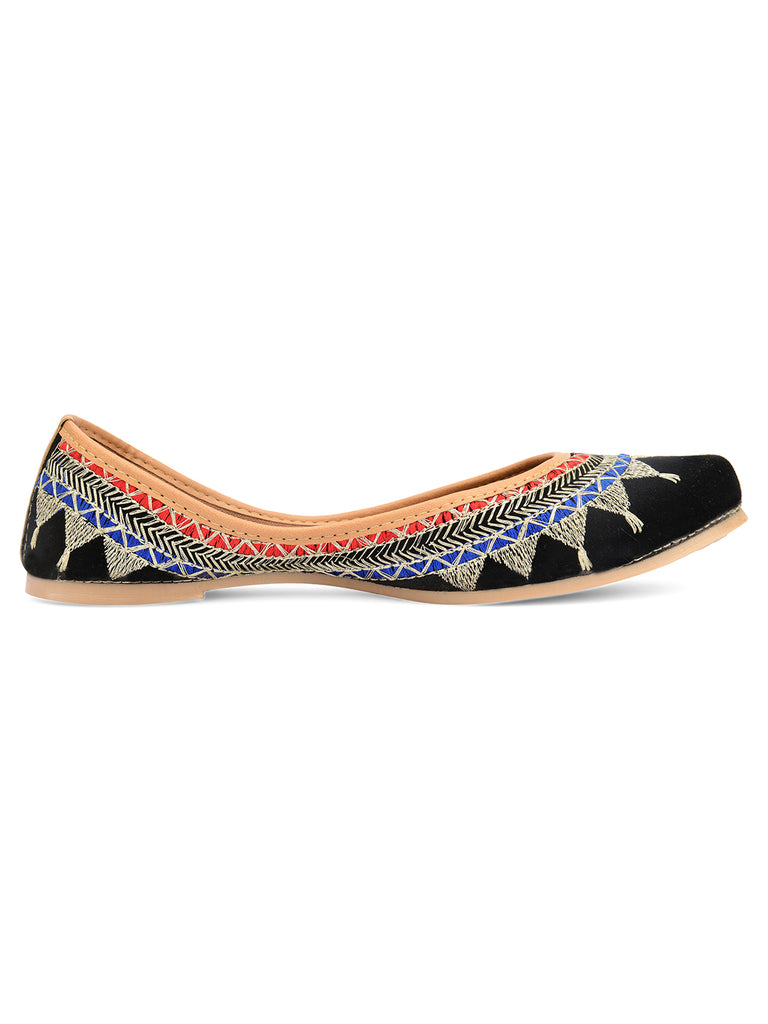 Women's Black Crown  Indian Ethnic Comfort Footwear