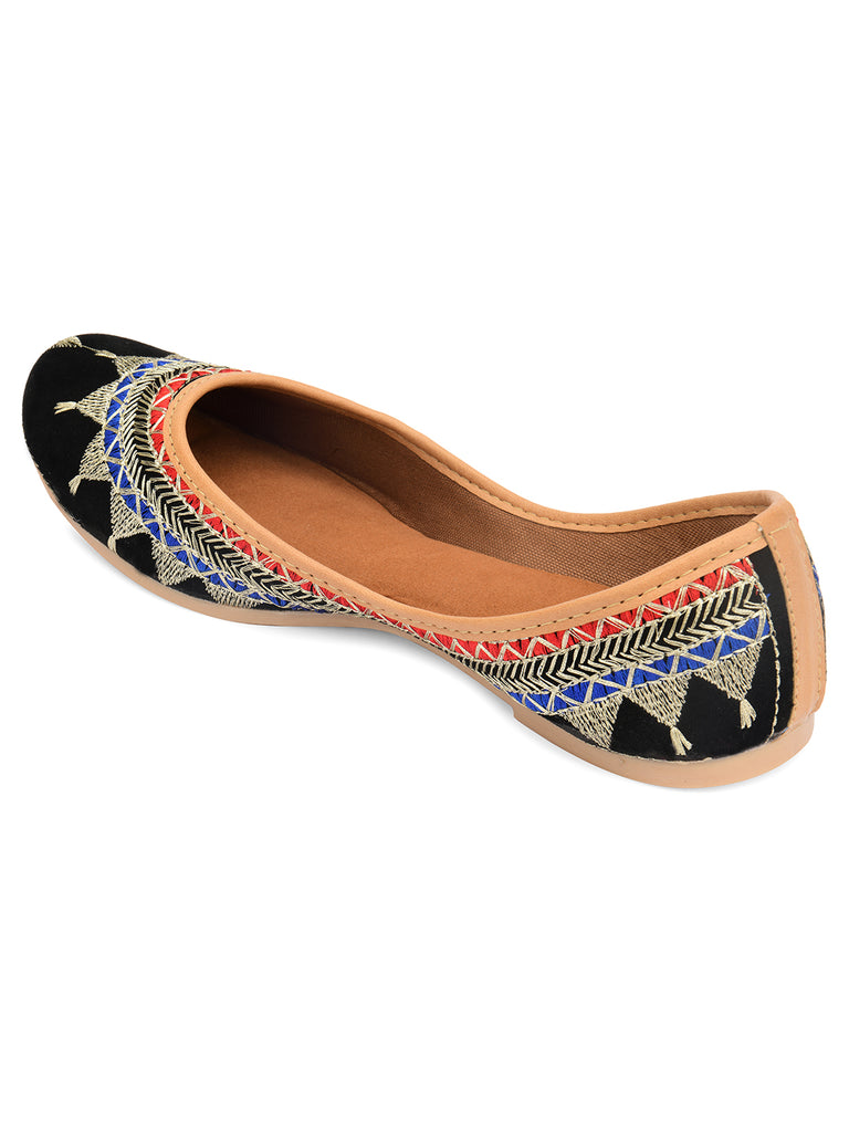 Women's Black Crown  Indian Ethnic Comfort Footwear