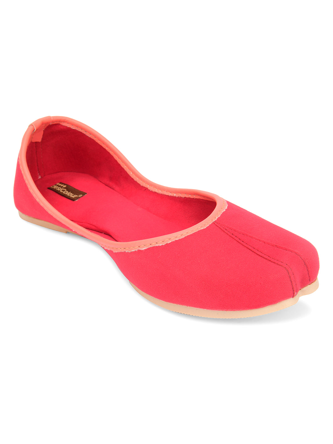 Women's Pink Suede  Indian Ethnic Comfort Footwear