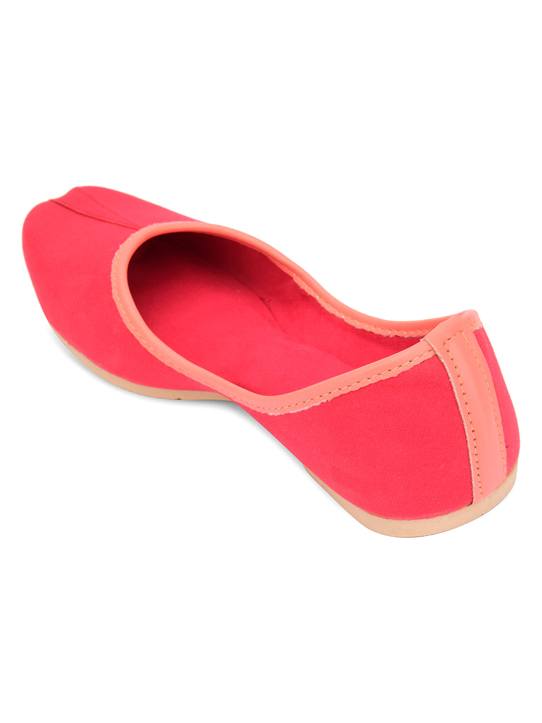 Women's Pink Suede  Indian Ethnic Comfort Footwear - Desi Colour