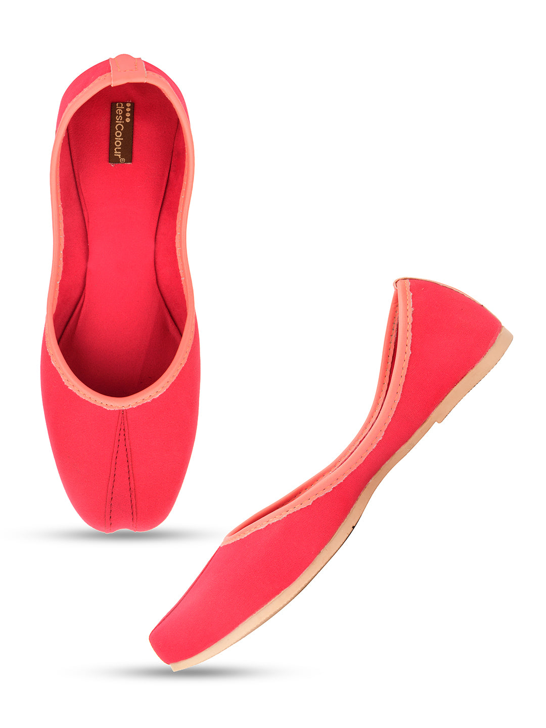 Women's Pink Suede  Indian Ethnic Comfort Footwear