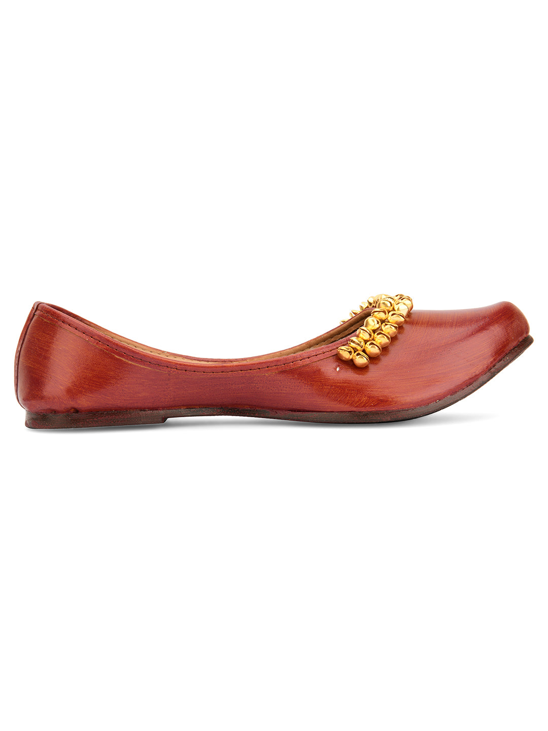 Women's Ghungroo Brown  Indian Ethnic Comfort Footwear - Desi Colour