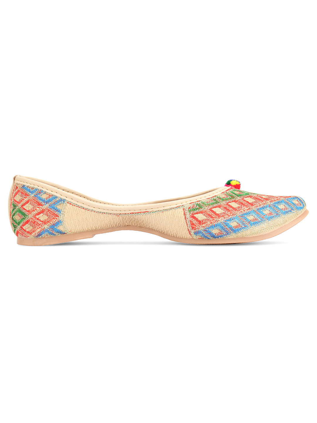 Women's Multi Squared  Indian Ethnic Comfort Footwear - Desi Colour