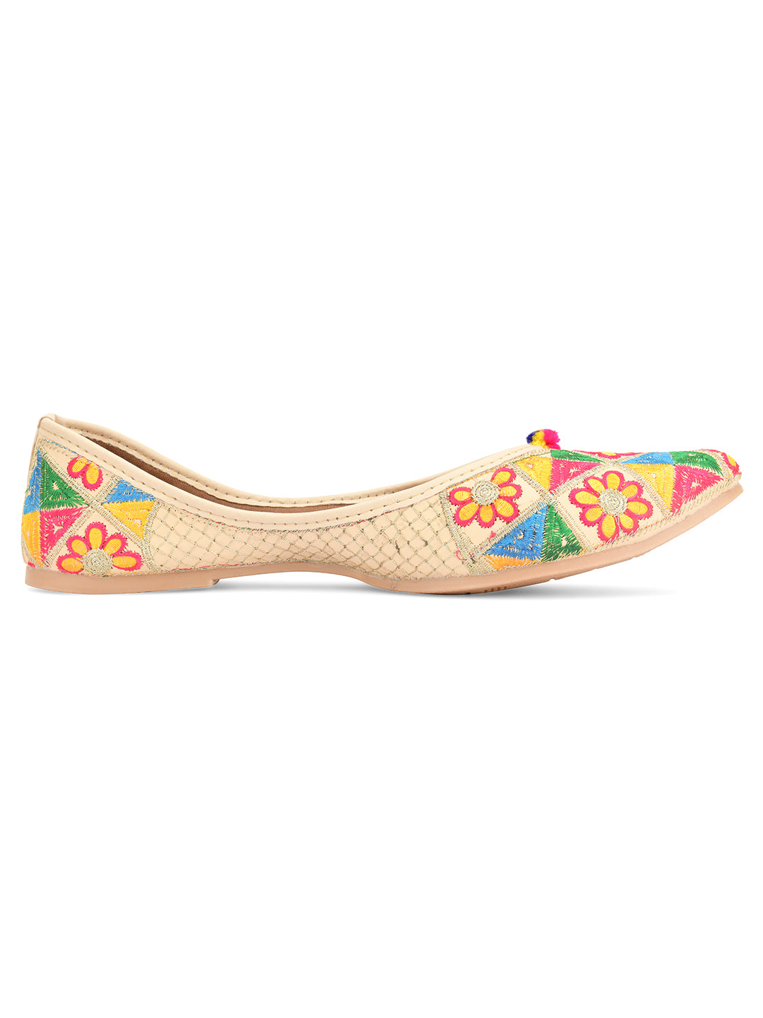 Women's Multi Floral  Indian Ethnic Comfort Footwear - Desi Colour