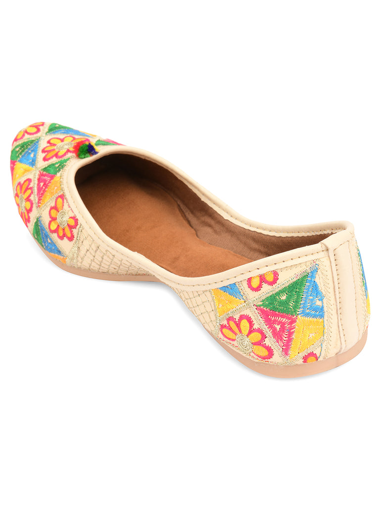 Women's Multi Floral  Indian Ethnic Comfort Footwear