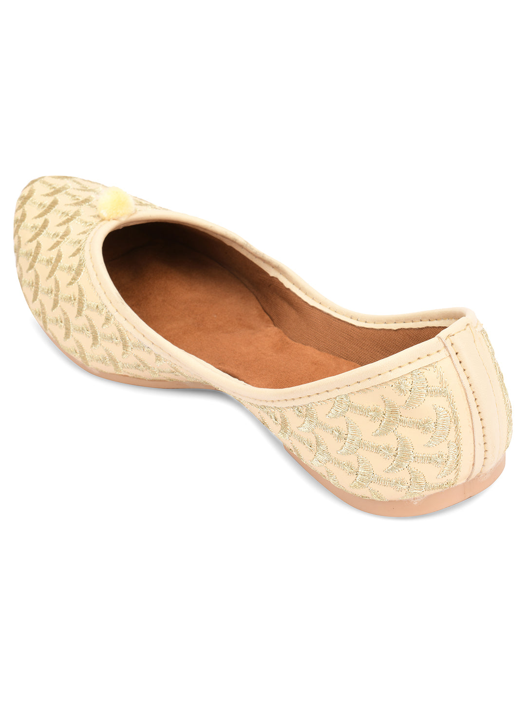 Women's Off White  Indian Ethnic Comfort Footwear - Desi Colour