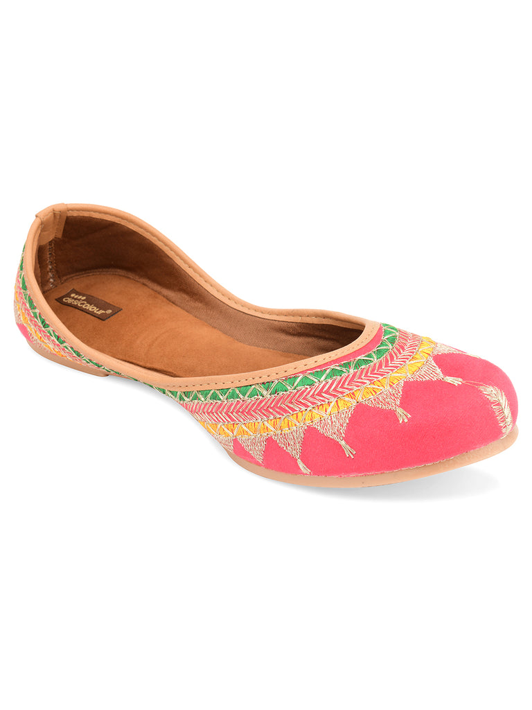 Women's Pink Crown  Indian Ethnic Comfort Footwear