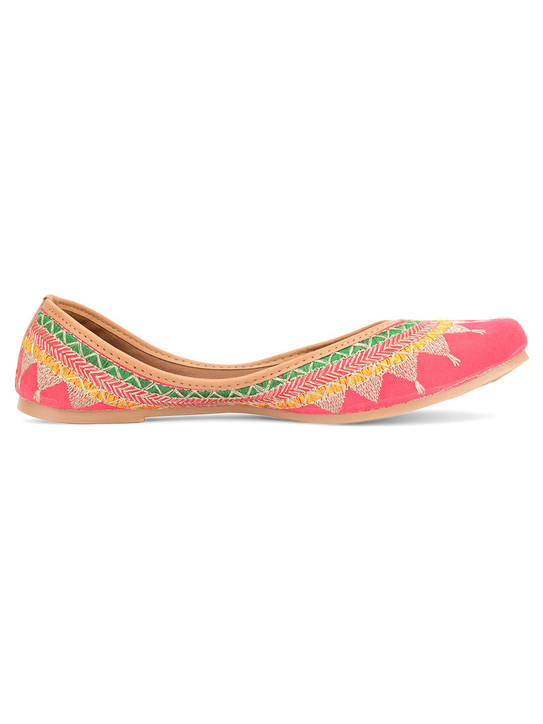 Women's Pink Crown  Indian Ethnic Comfort Footwear