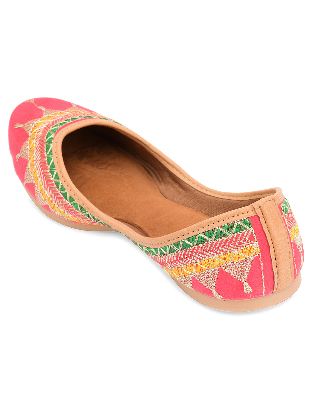 Women's Pink Crown  Indian Ethnic Comfort Footwear - Desi Colour
