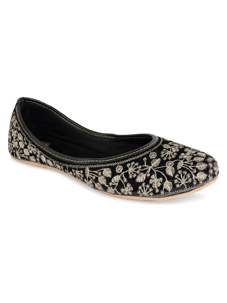 Women's Black Designer  Indian Ethnic Comfort Footwear