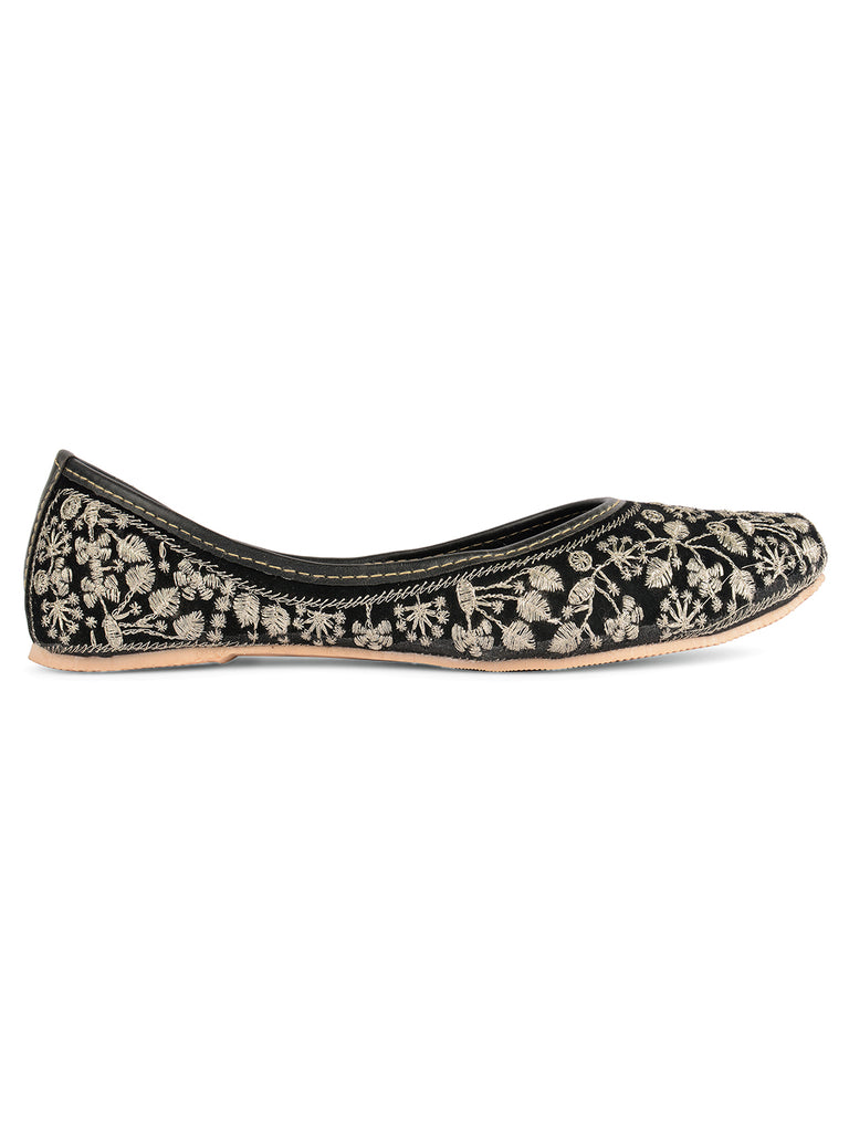 Women's Black Designer  Indian Ethnic Comfort Footwear
