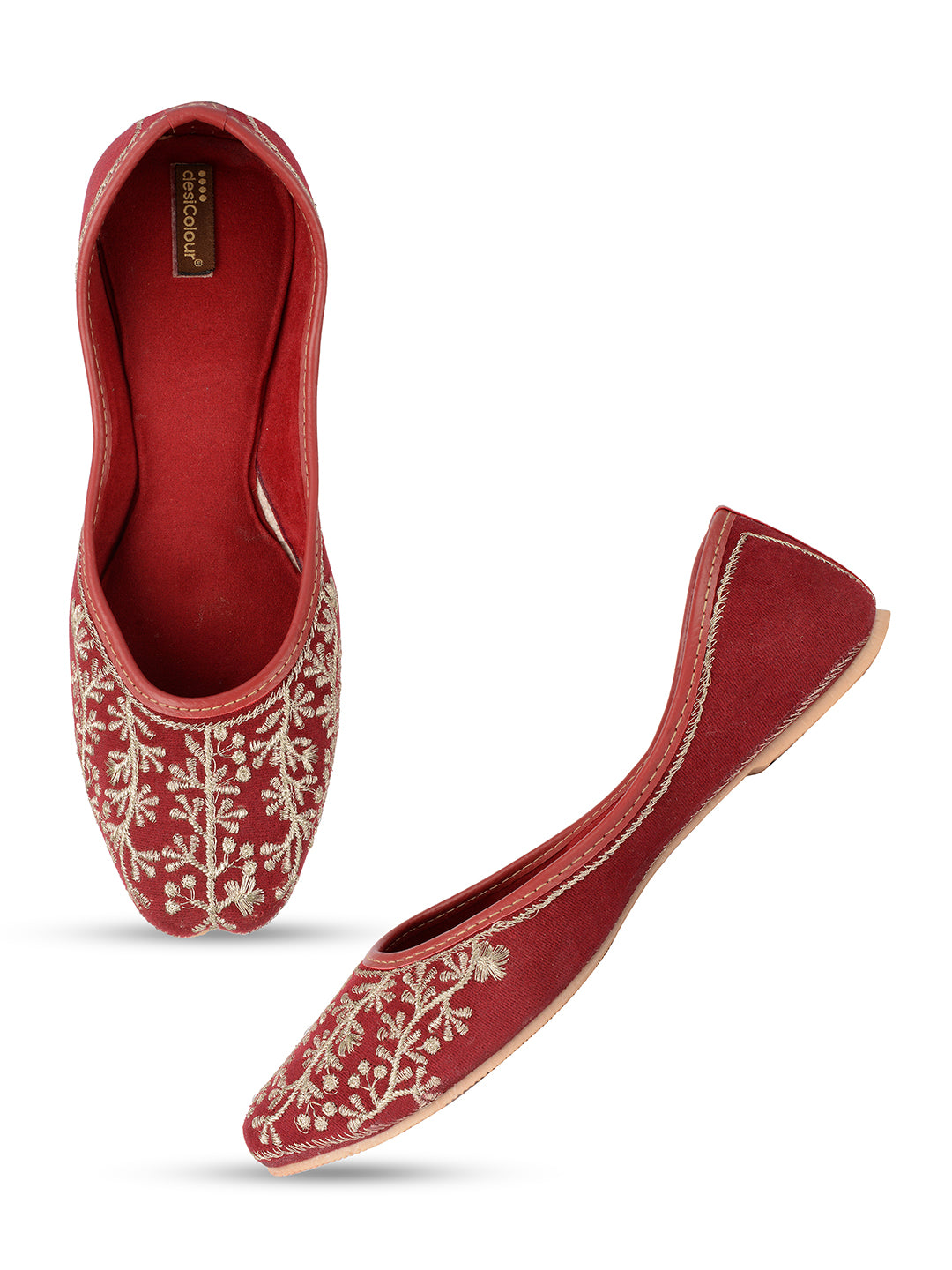 Women's Maroon Designer  Indian Ethnic Comfort Footwear