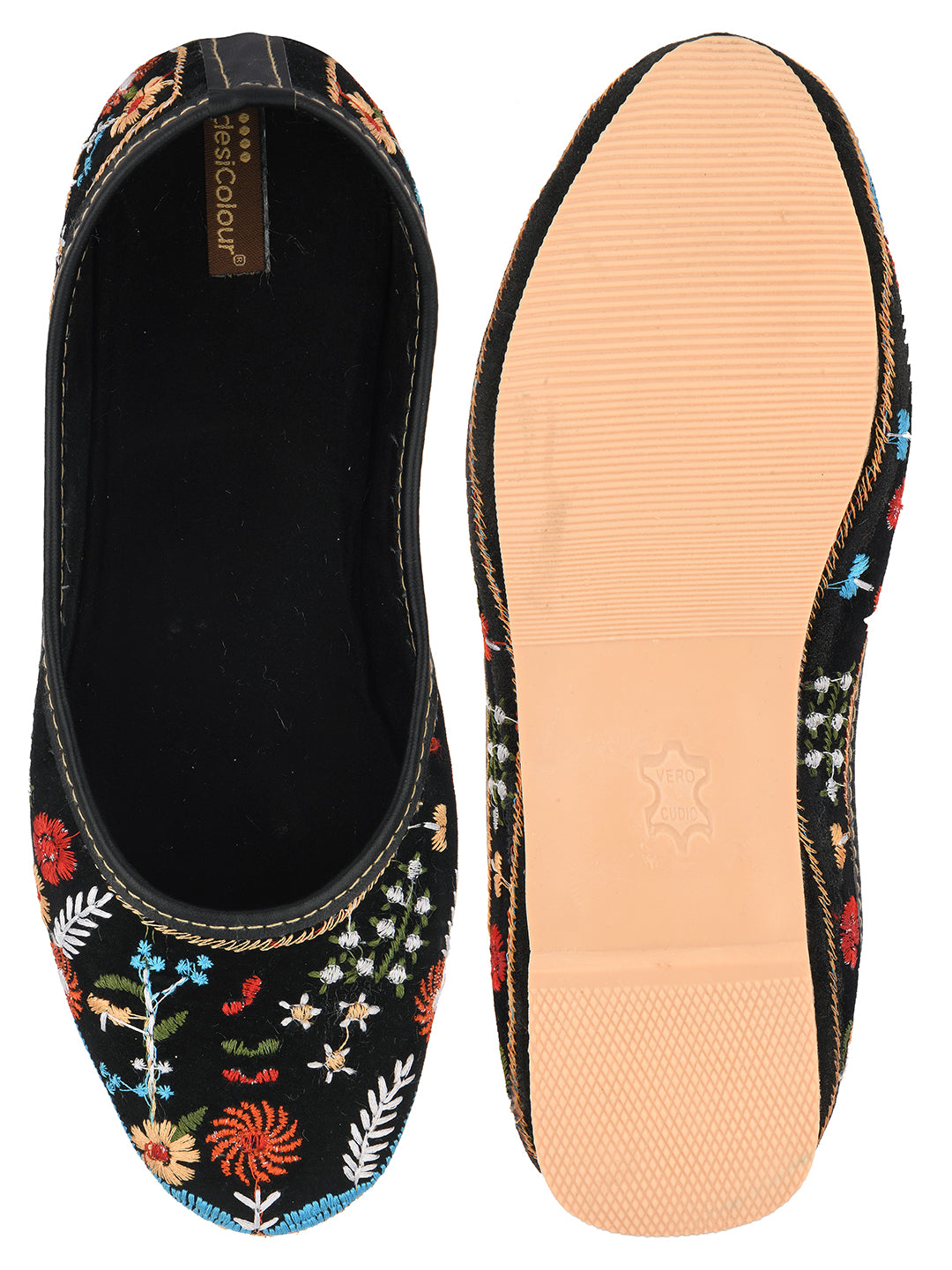 Women's Black Boutique  Indian Ethnic Comfort Footwear - Desi Colour