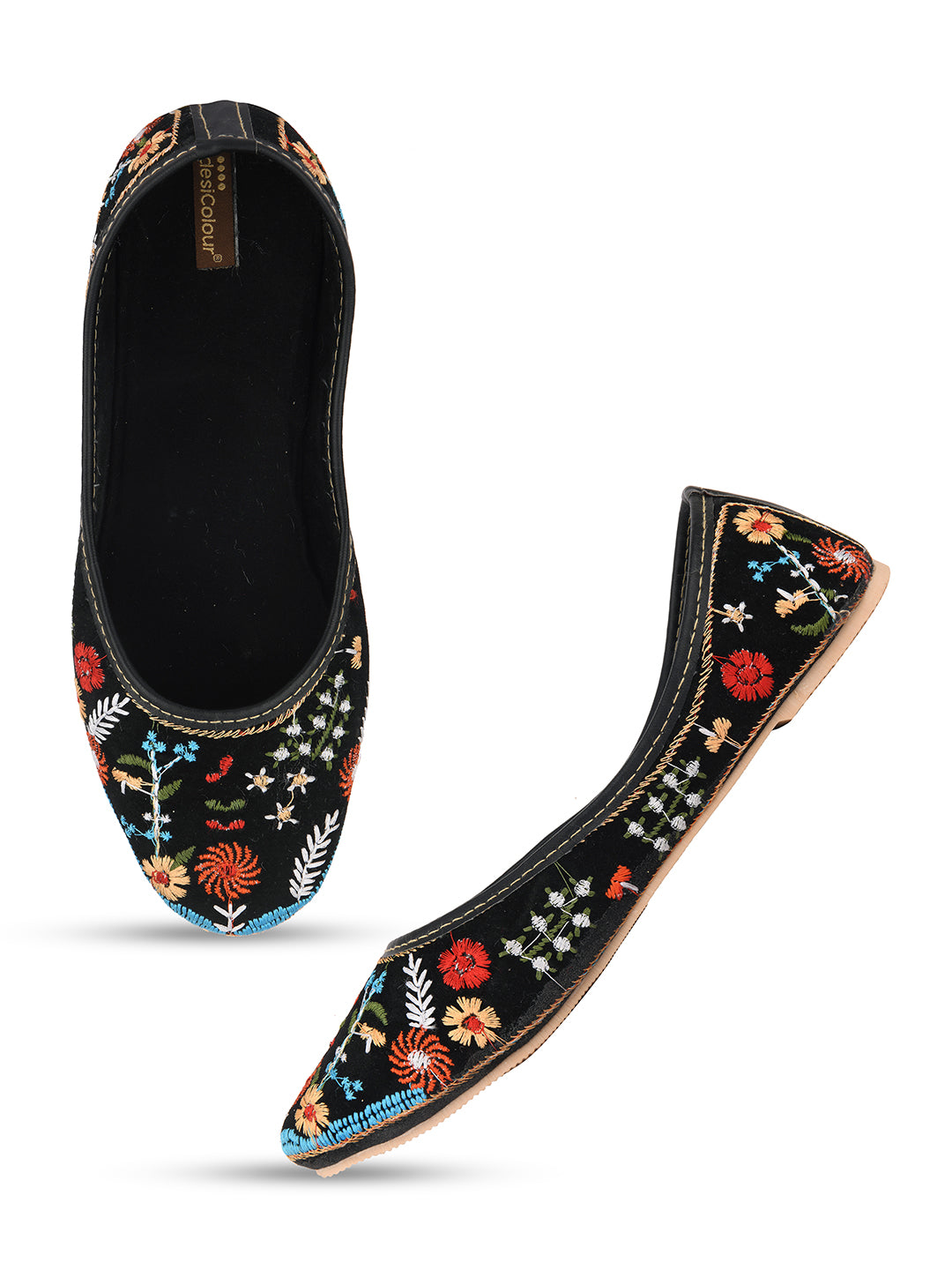 Women's Black Boutique  Indian Ethnic Comfort Footwear - Desi Colour