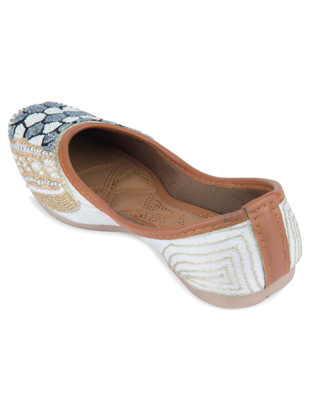 Women's Multi Designer Dabka  Indian Ethnic Comfort Footwear3 - Desi Colour
