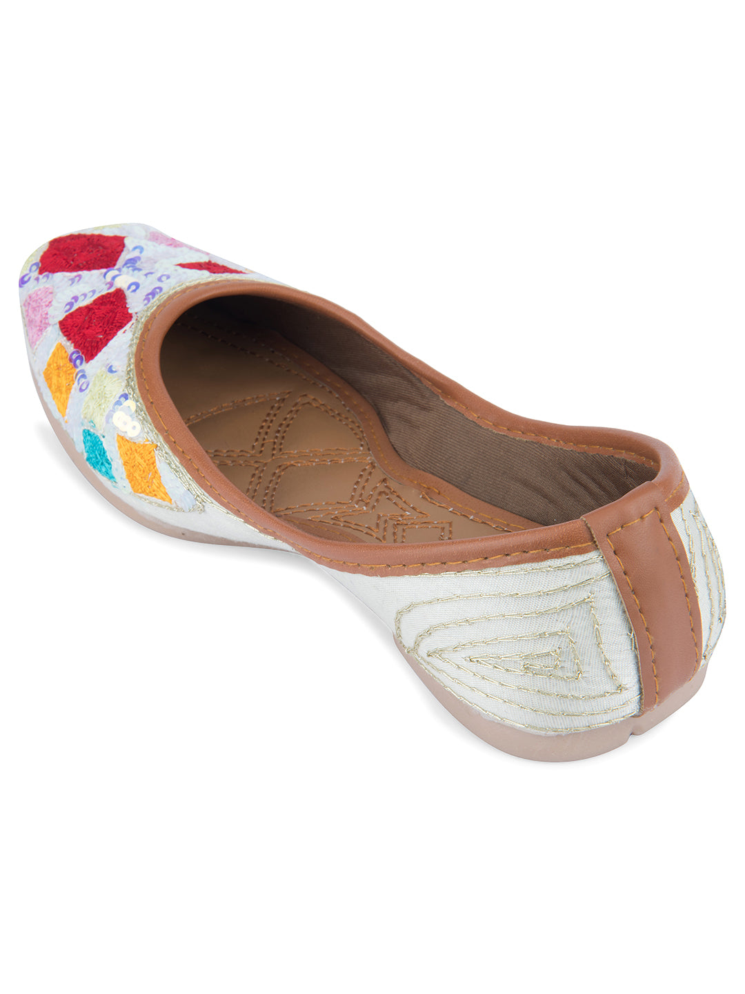 Women's Multi Designer Dabka  Indian Ethnic Comfort Footwear4 - Desi Colour