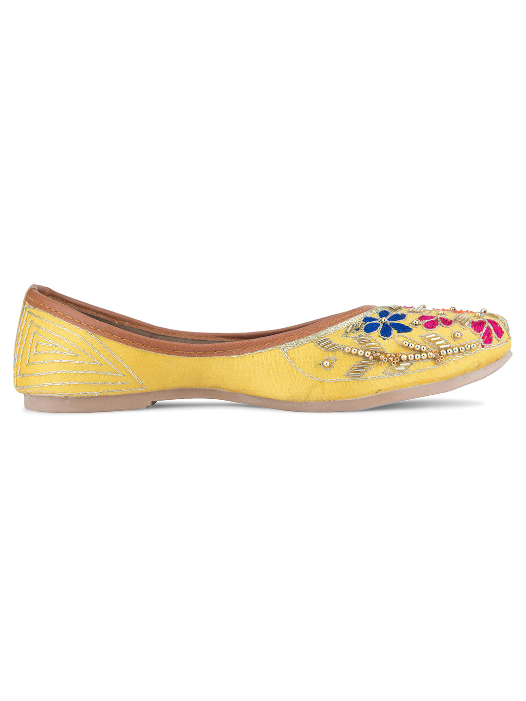 Women's Multi Designer Dabka  Indian Ethnic Comfort Footwear5 - Desi Colour