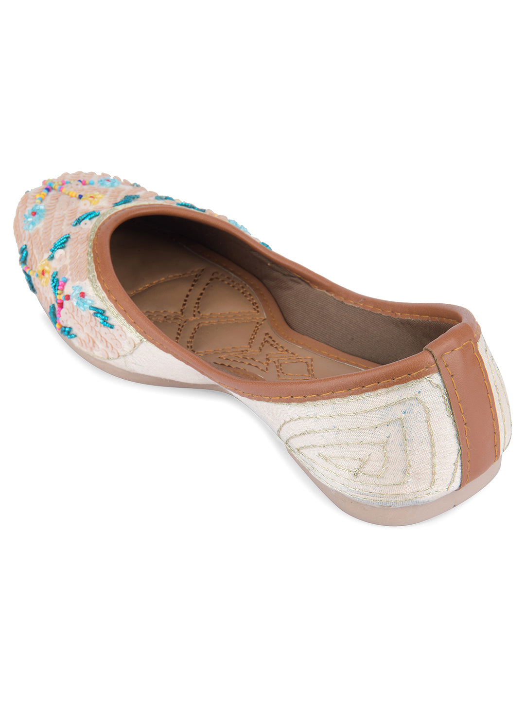 Women's Multi Designer Dabka  Indian Ethnic Comfort Footwear7 - Desi Colour