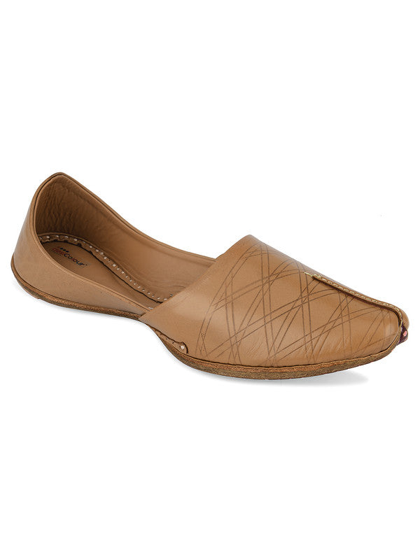 Men's Indian Ethnic Handrafted Brown Premium Leather Footwear - Desi Colour