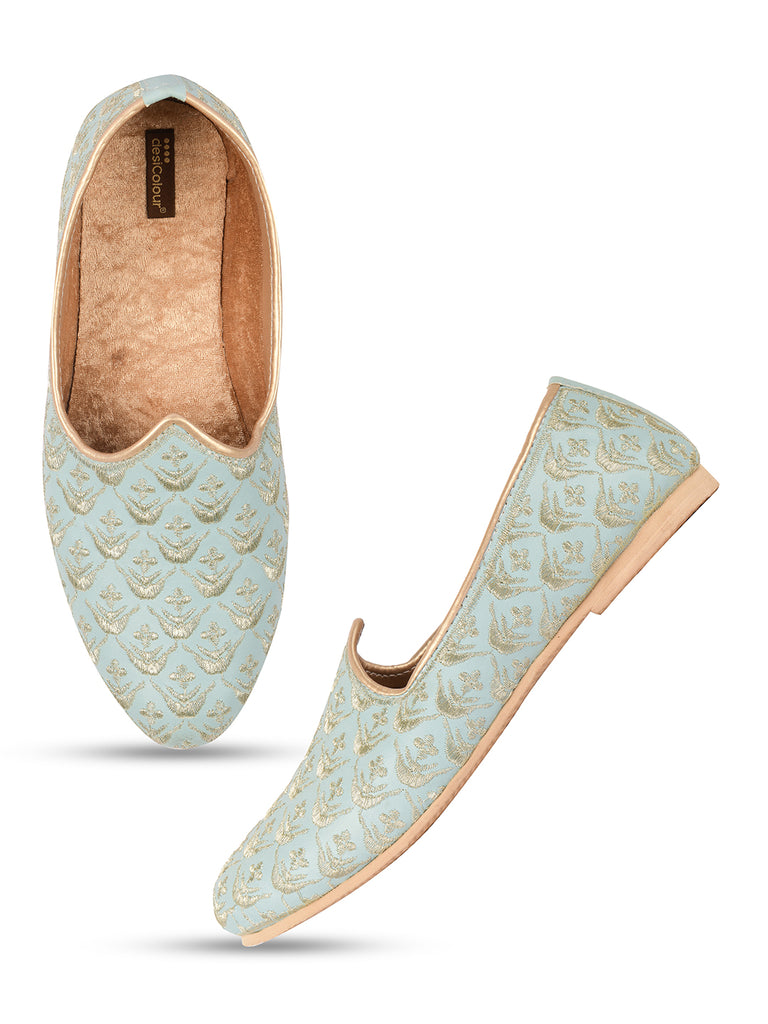 Men's Indian Ethnic Party Wear Blue Footwear