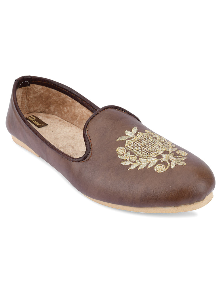 Men's Indian Ethnic Party Wear Brown Footwear