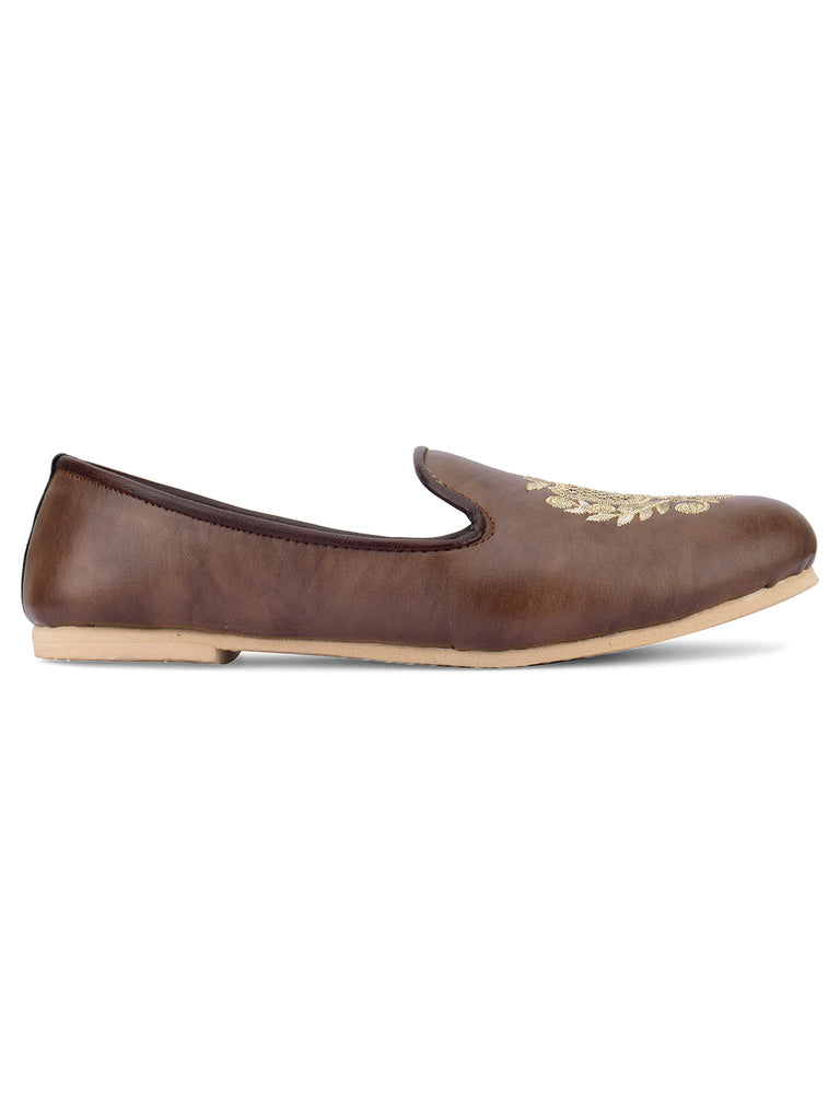 Men's Indian Ethnic Party Wear Brown Footwear