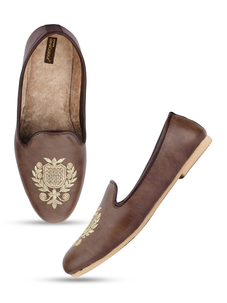 Men's Indian Ethnic Party Wear Brown Footwear