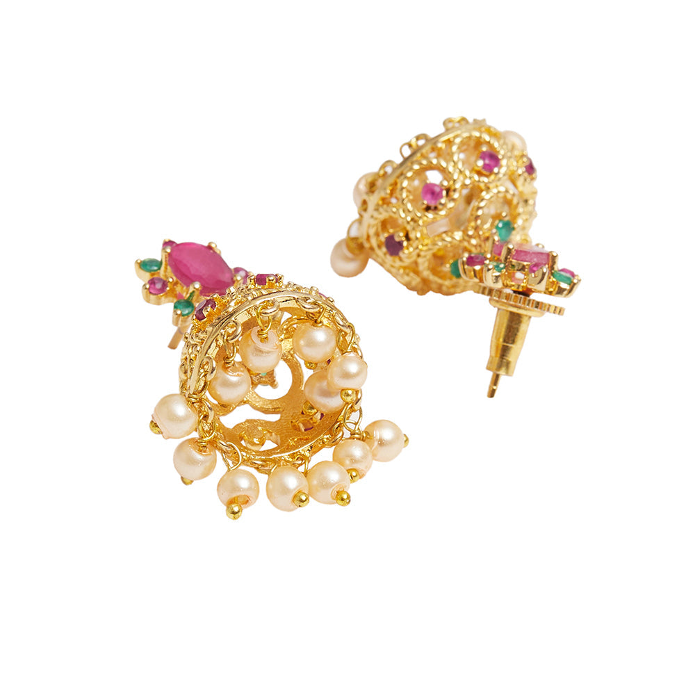 Women's Gold Tone Jhumki Earrings - Voylla