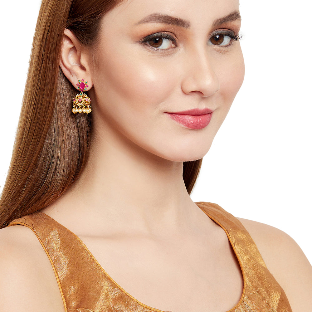Women's Gold Tone Jhumki Earrings - Voylla