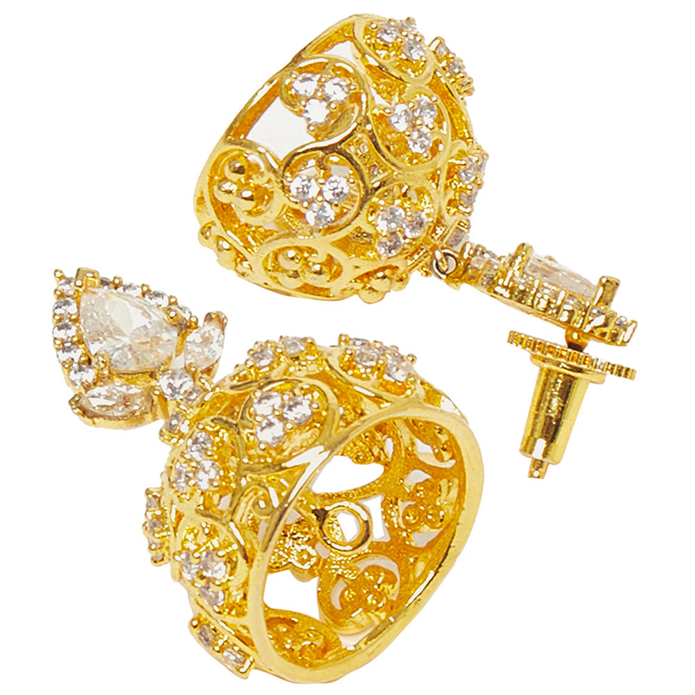 Women's Yellow Gold Earrings With Traditional Design - Voylla