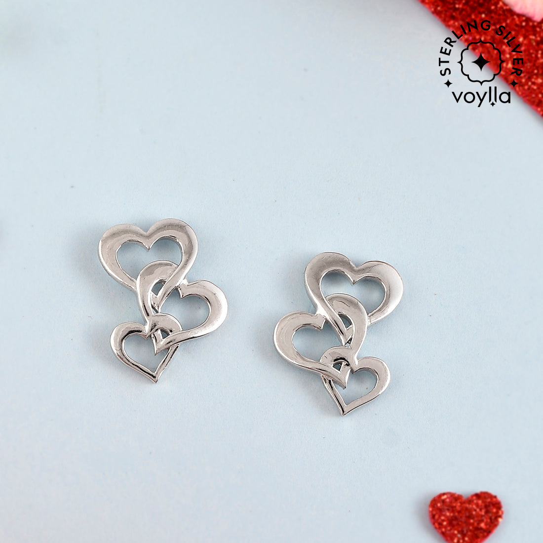 Women's Interlocked Hearts Earrings - Voylla