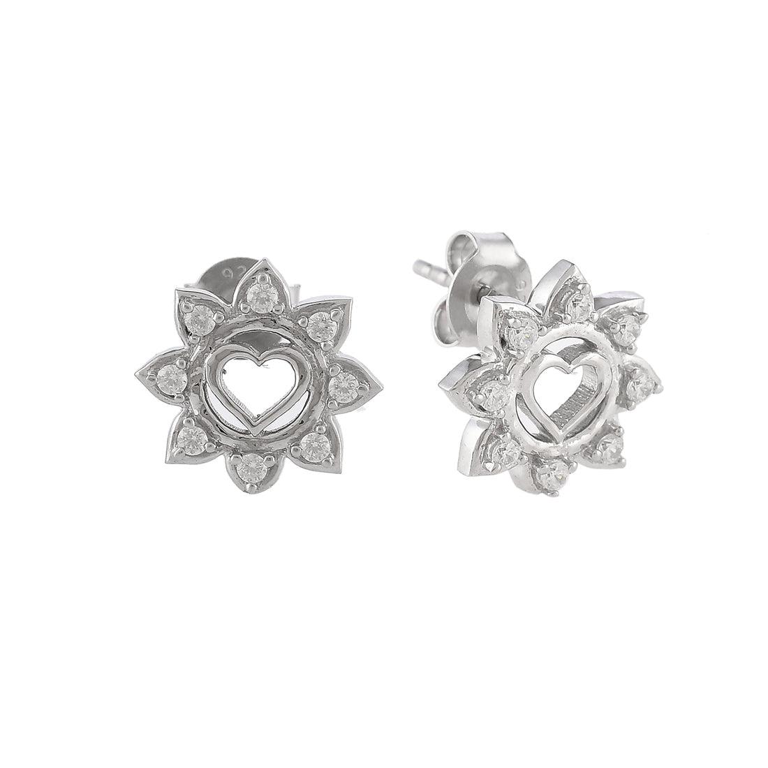 Women's Floral Heart Earrings - Voylla