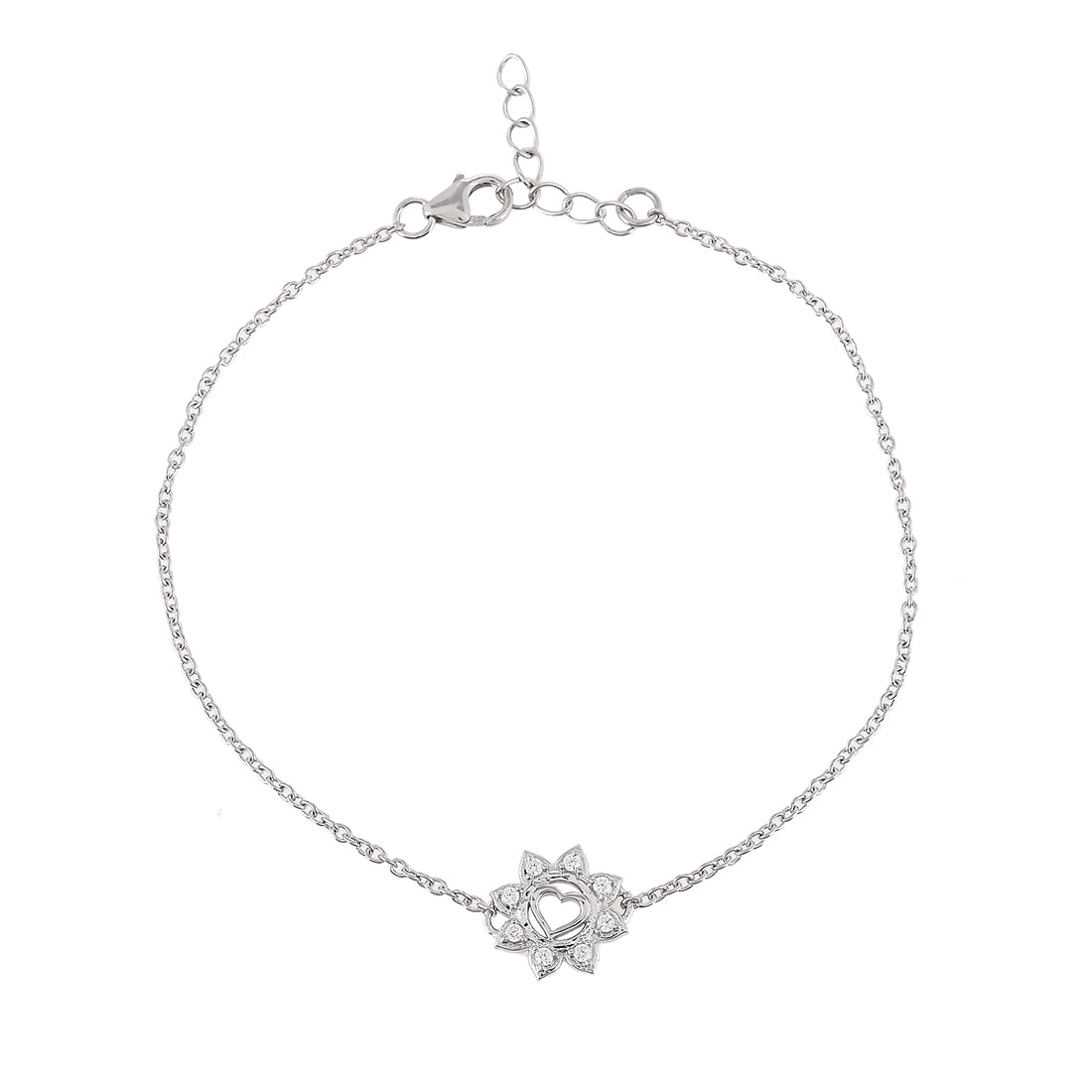 Women's Floral Heart Chain Bracelet - Voylla